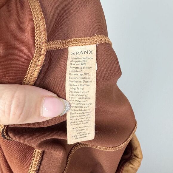 SPANX | Rich Caramel Faux Suede Pull On High Waist Leggings Women’s Size X-Large - Picture 11 of 12